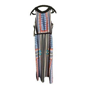 Women's NY Collection XL Maxi Dress, Sleeveless, Orange, Blue, Black, White